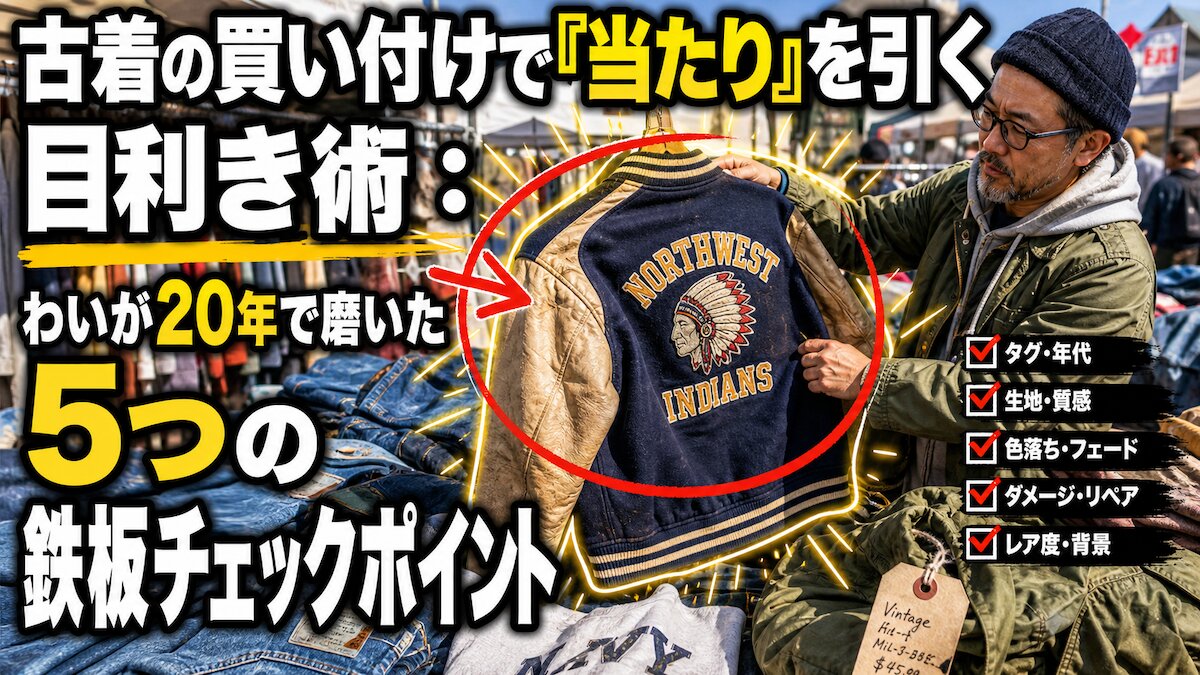 古着の買い付けで「当たり」を引く目利き術：わいが20年で磨いた5つの鉄板チェックポイント