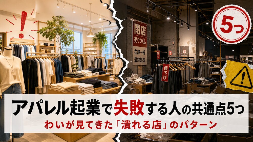 アパレル起業で失敗する人の共通点5つ。わいが見てきた「潰れる店」のパターン