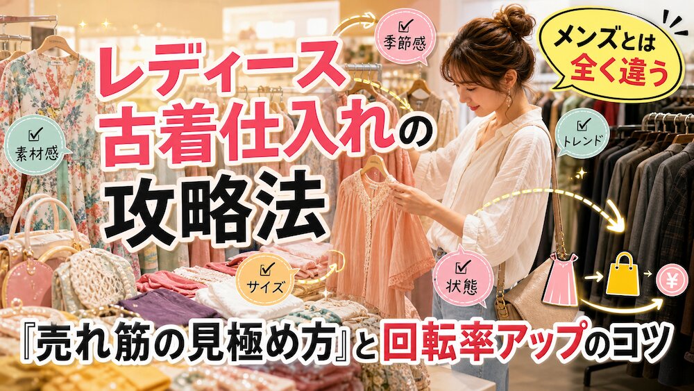 レディース古着仕入れの攻略法：メンズとは全く違う「売れ筋の見極め方」と回転率アップのコツ