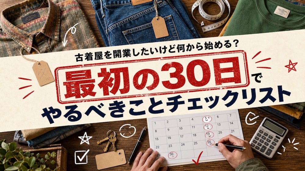 古着屋を開業したいけど何から始める？最初の30日でやるべきことチェックリスト