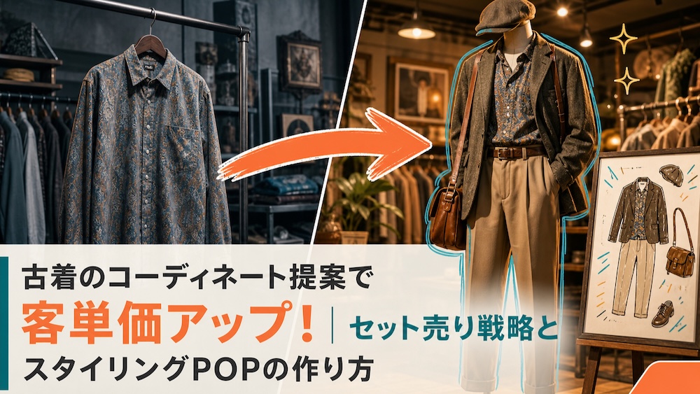 古着のコーディネート提案で客単価アップ！セット売り戦略とスタイリングPOPの作り方