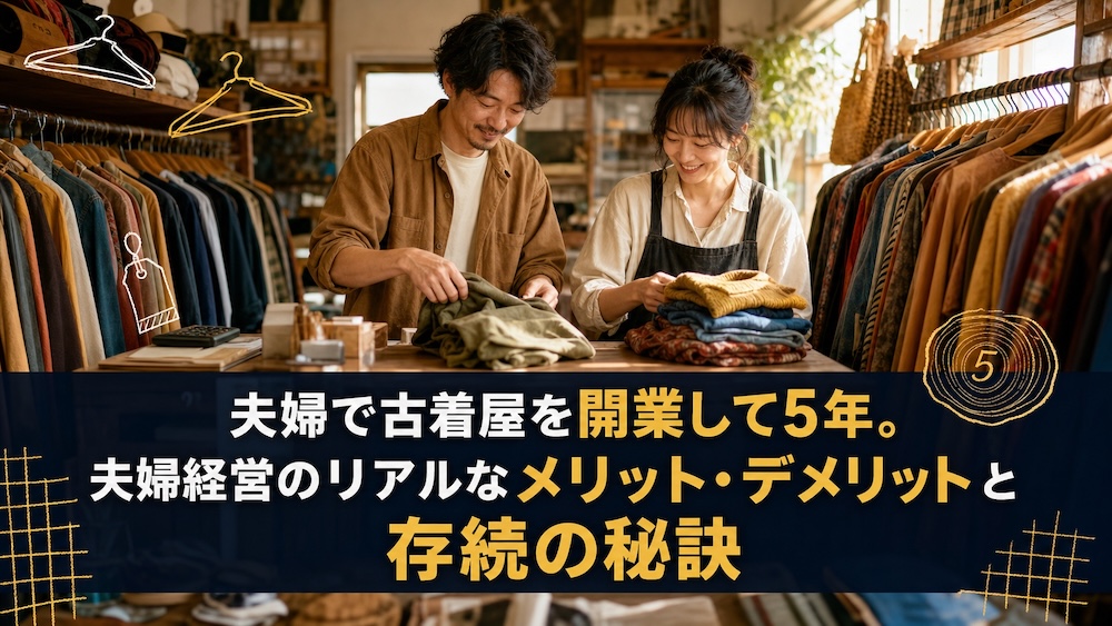 夫婦で古着屋を開業して5年。夫婦経営のリアルなメリット・デメリットと存続の秘訣